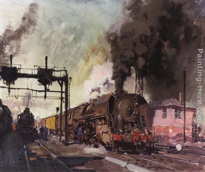 Terence Tenison Cuneo Trains In The Yard